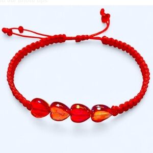 friendship Red Heart macrame knotted Bracelet